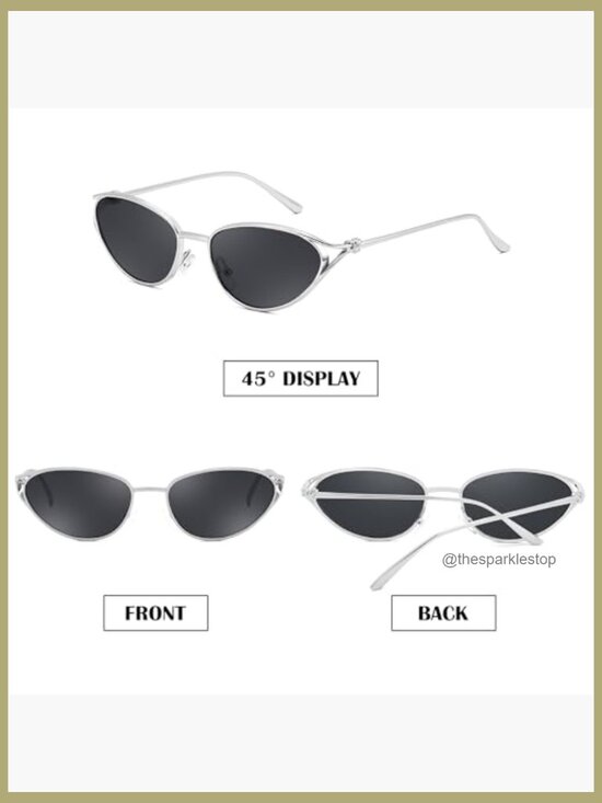 Metal Frame Oval Cat Eye Sunglasses UV400 Lenses main image 4